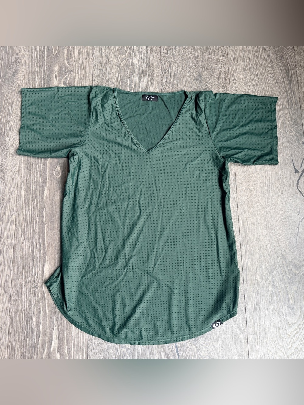 Exotica ExoticAthletica Olive Brown Basketball Bball Mesh V-Neck Boyfriend Tee